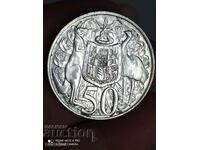 50 пенса 1966 г Австралия сребро  унк