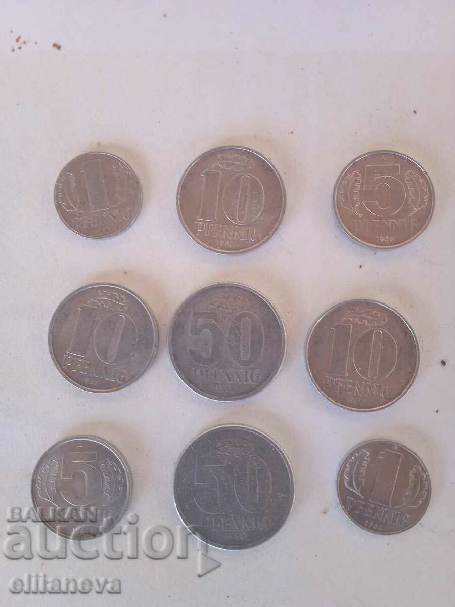 Lot of Pfenning coins 1961
