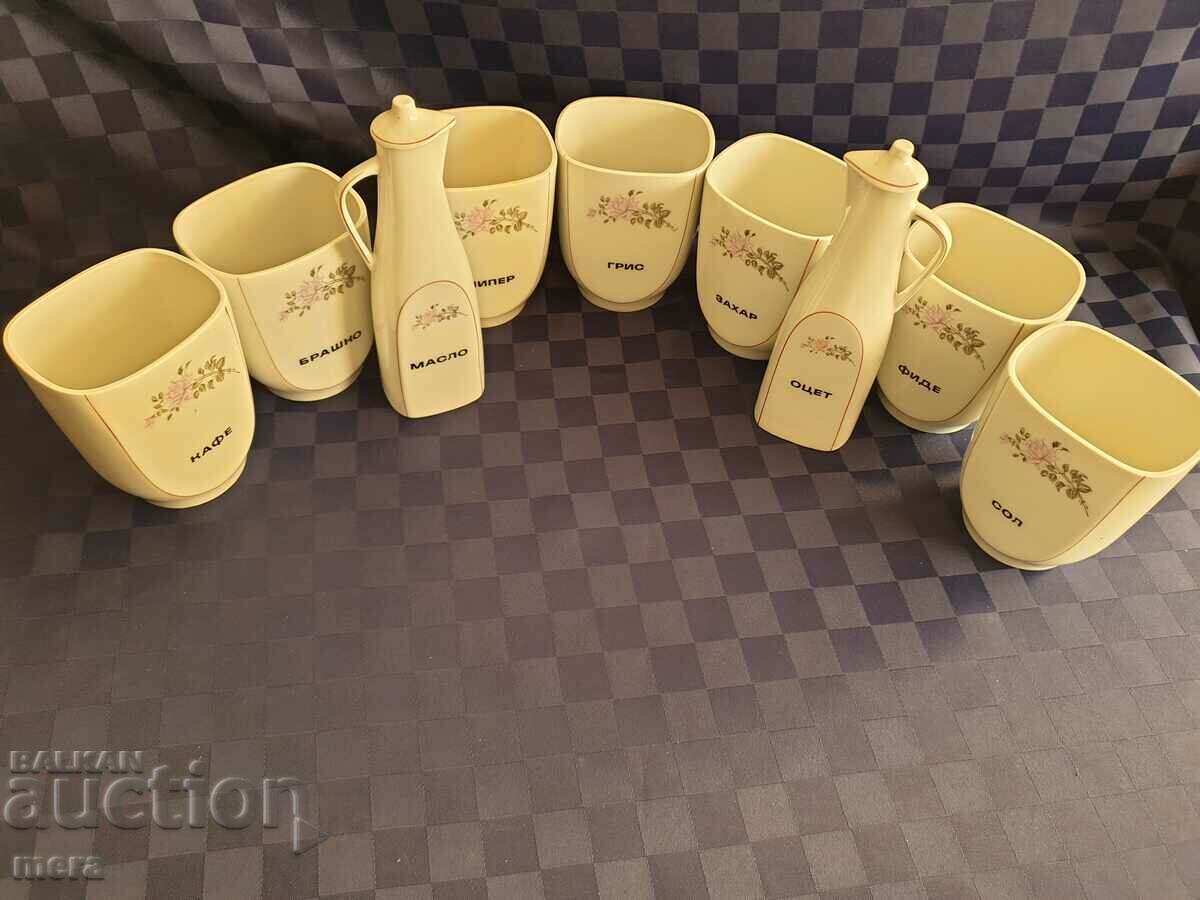 Porcelain jars for spices-Kitka-New market with price 65.00 BGN | € 33.23 Porcelain jars for spices-Kitka-New market with price 65.00 BGN | € 33.23