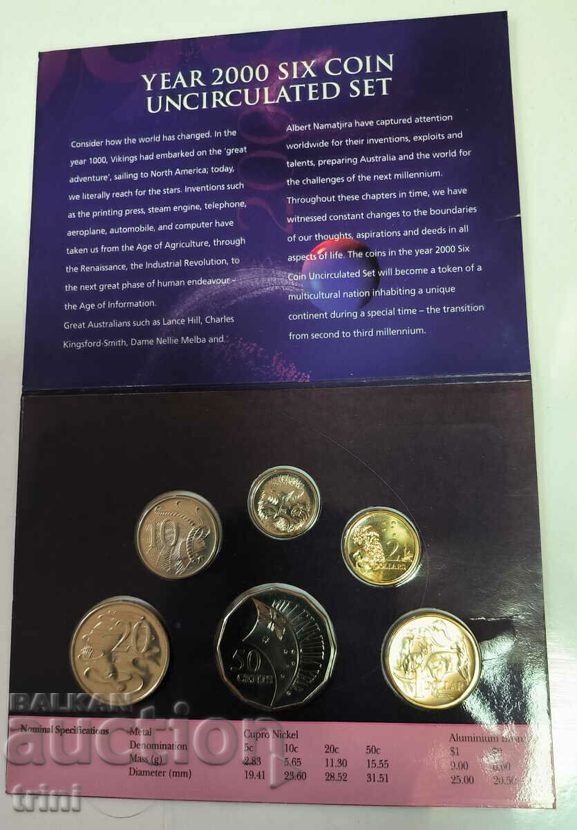 SET MILLENNIUM - AUSTRALIA 2000 UNC with price 65.00 BGN | € 33.23 SET MILLENNIUM - AUSTRALIA 2000 UNC with price 65.00 BGN | € 33.23