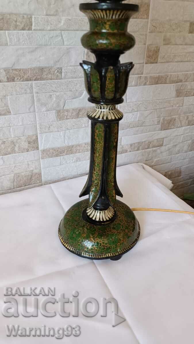 Παλιό ξύλινο επιτραπέζιο φωτιστικό - #14 - ζωγραφισμένο στο χέρι - Αντίκα - 5 Παλιό ξύλινο επιτραπέζιο φωτιστικό - #14 - ζωγραφισμένο στο χέρι - Αντίκα - 5