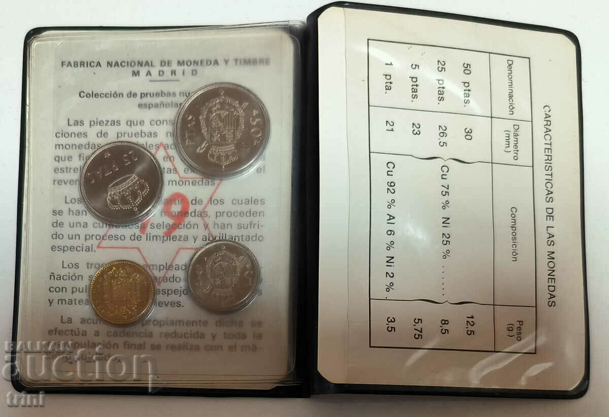 Auction Set Spain 1979 - 4 exchange coins, Spain 1975 Auction Set Spain 1979 - 4 exchange coins, Spain 1975