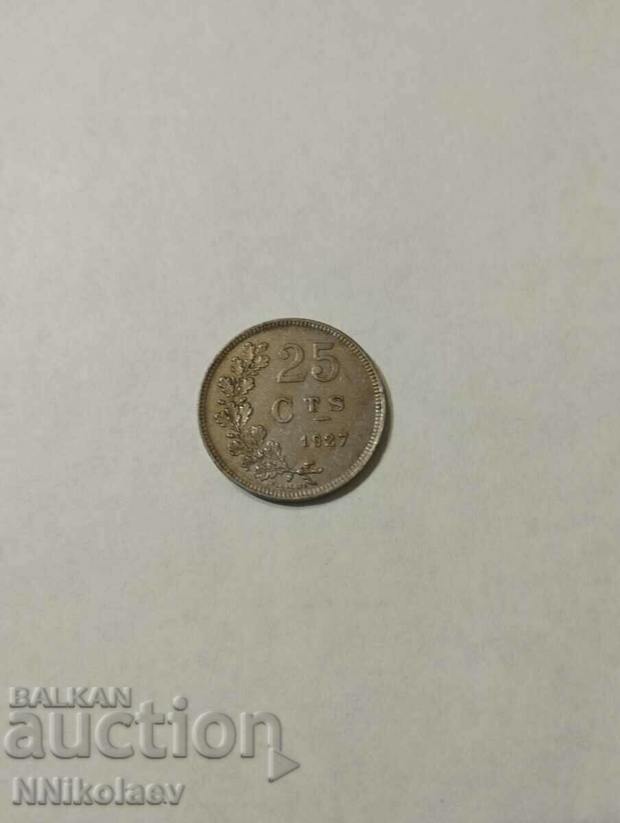 Luxembourg 25 centimes 1927 with price 4.00 BGN | € 2.05