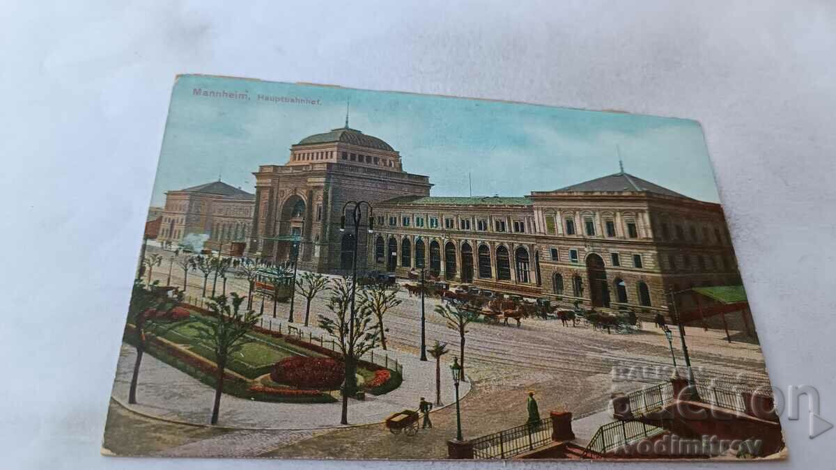 Carte poștală Manheim Hauptbahnhof