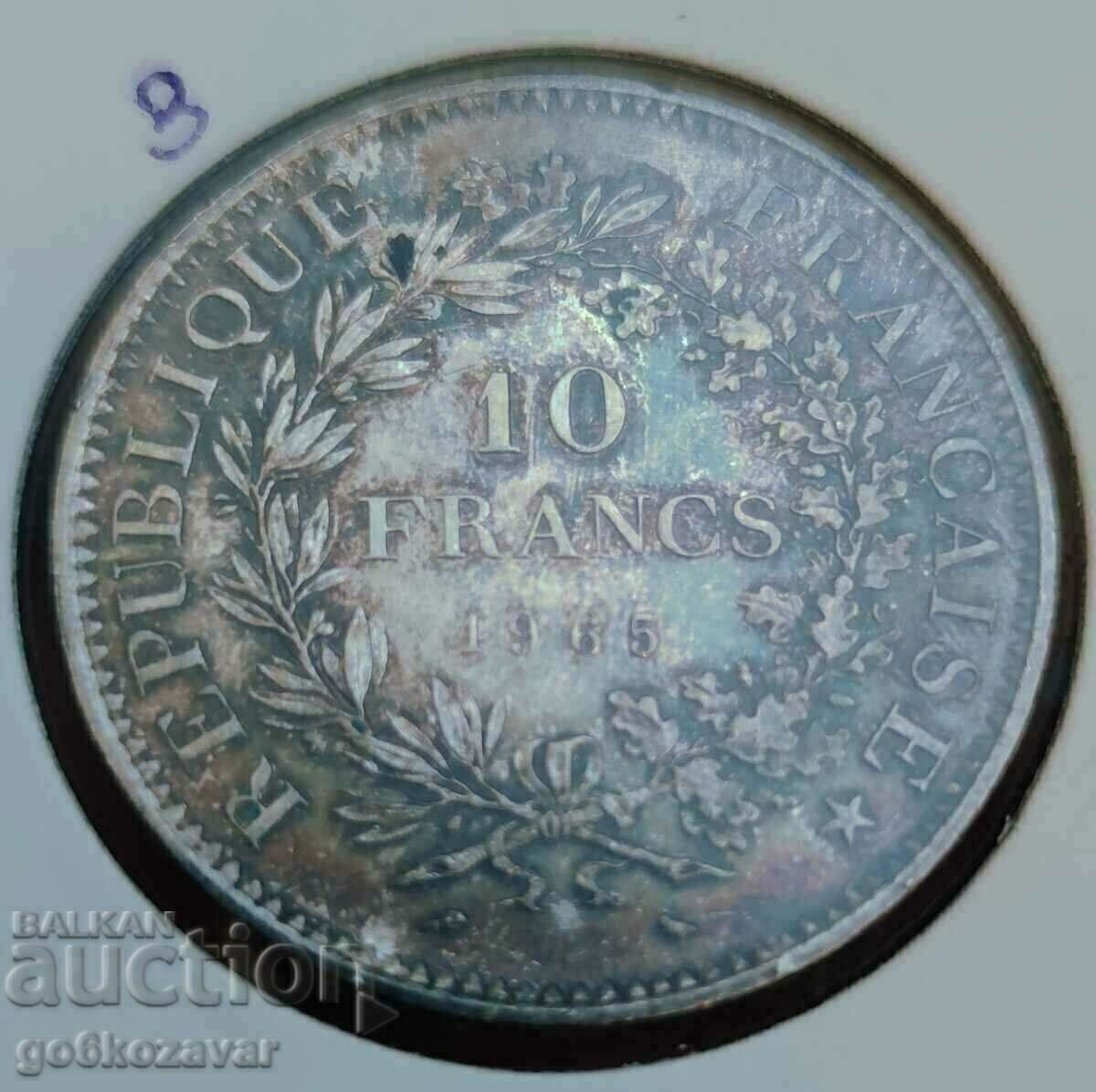 France 10, Franca 1965 Silver ! UNC Patina !