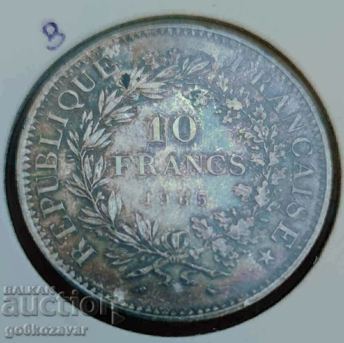 France 10, Franca 1965 Silver ! UNC Patina !