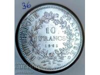 Franta 10, Franca 1965 Argint ! UNC