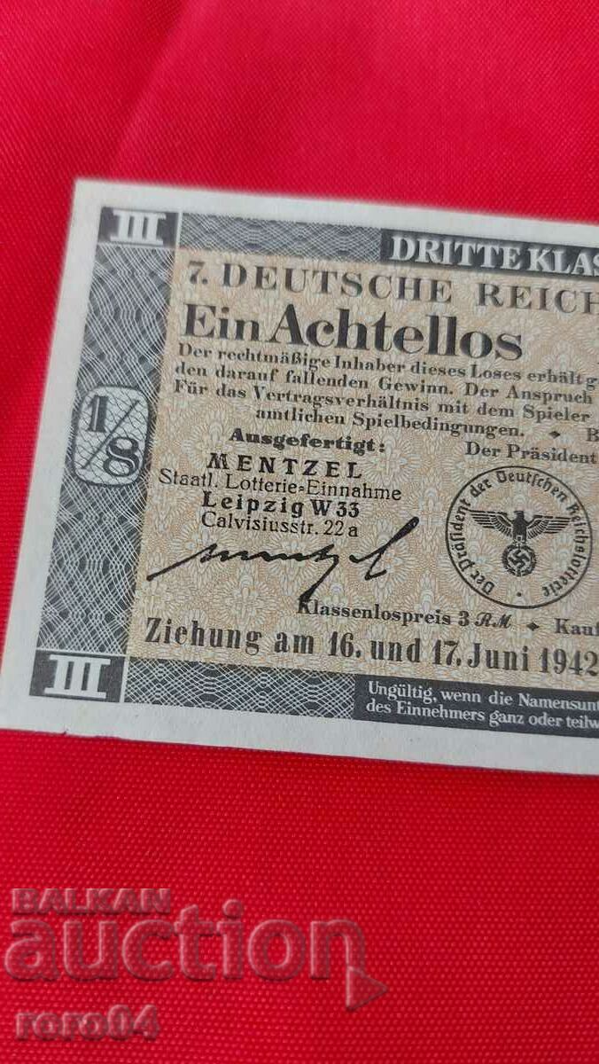 Delivery of LOTTERY TICKET - NAZI GERMANY - No 6181 g Delivery of LOTTERY TICKET - NAZI GERMANY - No 6181 g