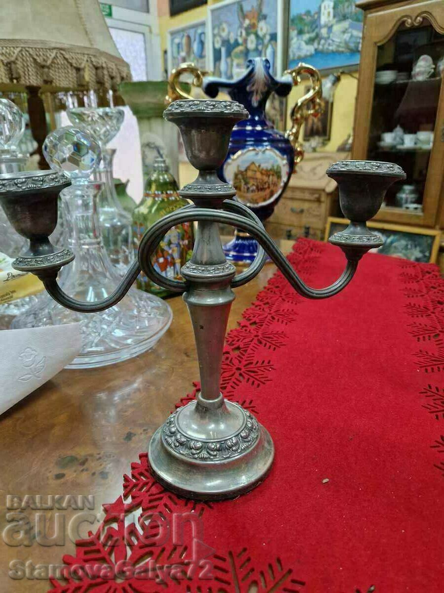 A pair of great antique silver plated candlesticks with price 131.00 BGN | € 66.98 A pair of great antique silver plated candlesticks with price 131.00 BGN | € 66.98