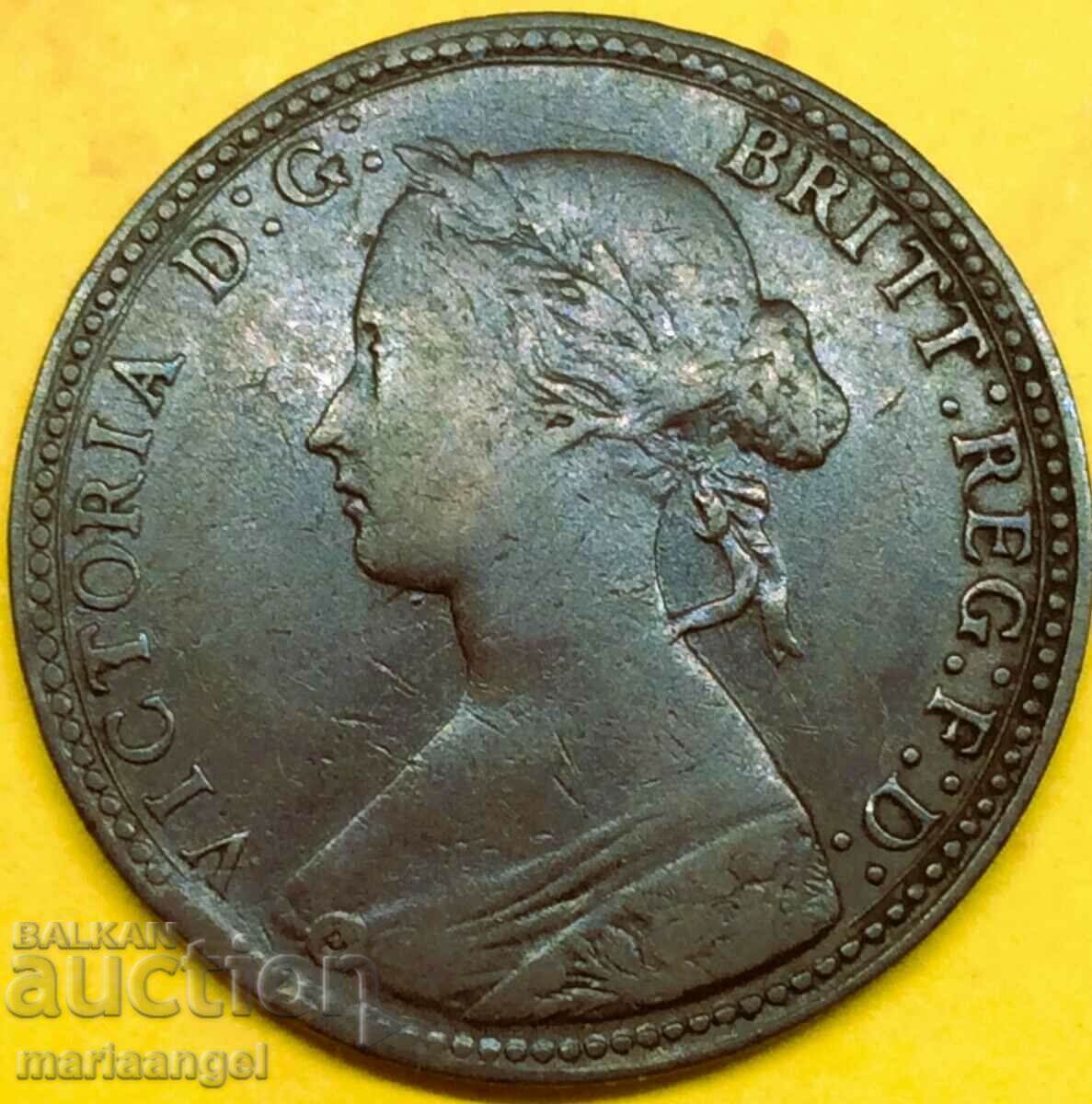 Marea Britanie 1/2 penny 1860 Monetăria Victoria Londra