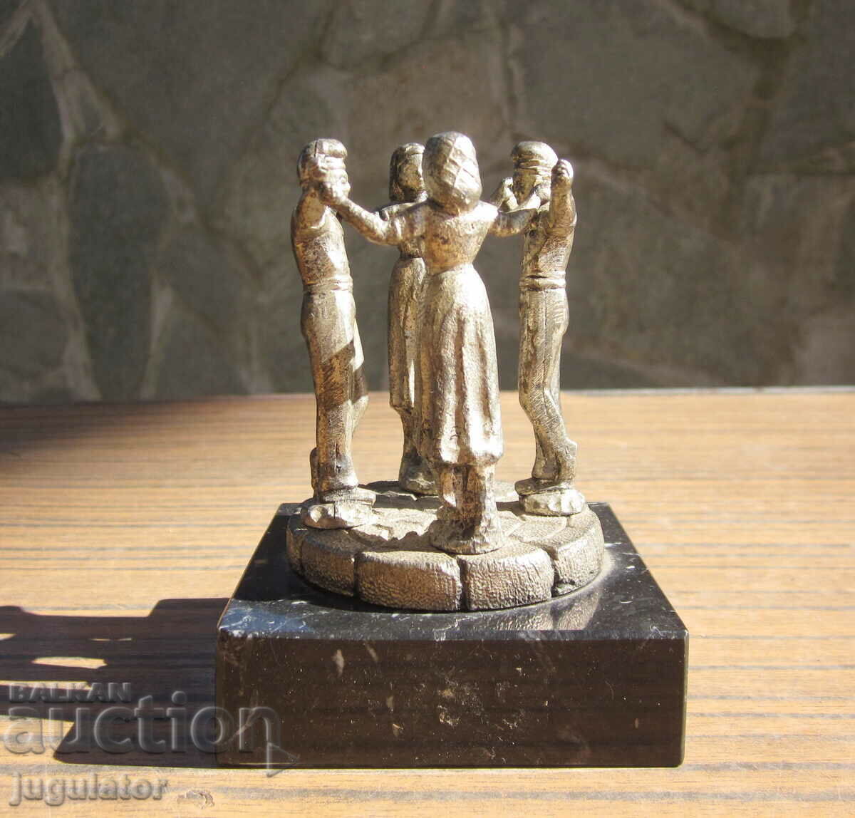 Delivery of old Bulgarian folk figure figurine people dance costumes