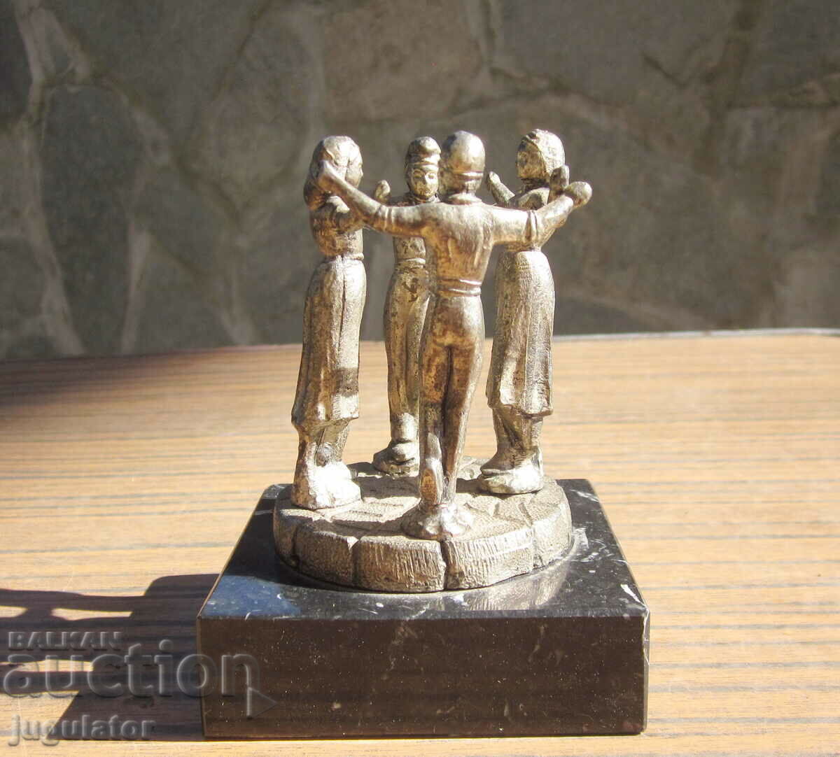 old Bulgarian folk figure figurine people dance costumes - 6