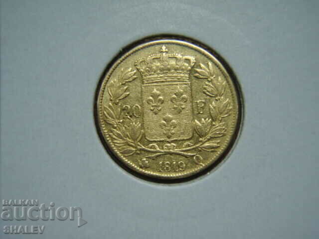 Auction 20 Francs 1819 Q France - AU (Gold) Auction 20 Francs 1819 Q France - AU (Gold)