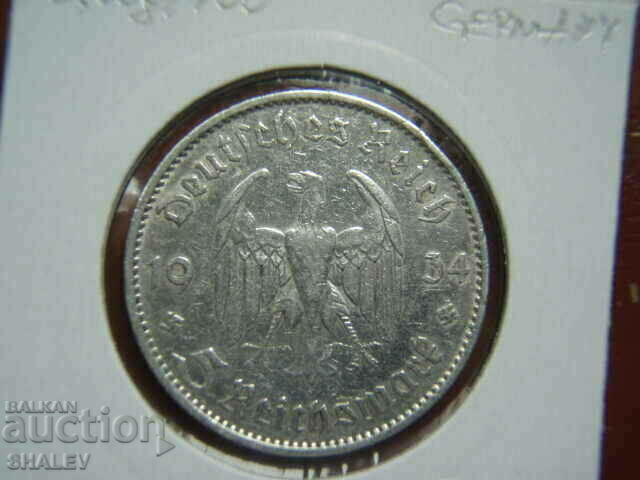 5 Reichsmark 1934 A Germany (Third Reich) - VF/XF - 5 5 Reichsmark 1934 A Germany (Third Reich) - VF/XF - 5