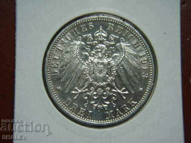 Auction  3 Mark 1913 E Saxony (Germany) Saxony / Germany - AU