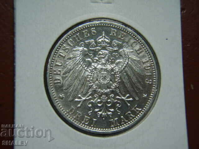 3 Mark 1913 E Saxony (Germany) Saxony / Germany - AU