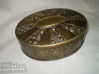 19th century silver plated brass jewelery box