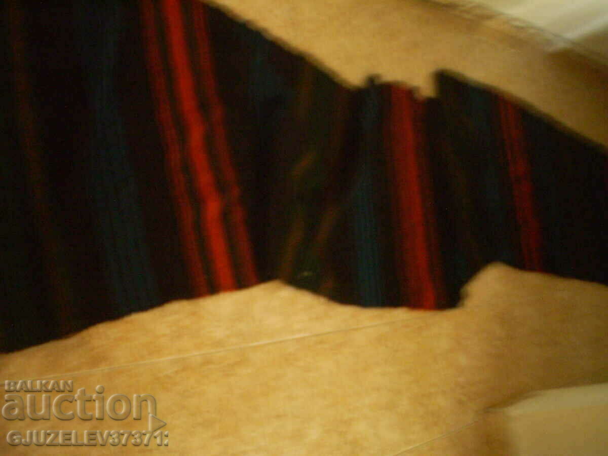 Old handwoven wool rug red, green stripes with price 220.00 BGN | € 112.48 Old handwoven wool rug red, green stripes with price 220.00 BGN | € 112.48