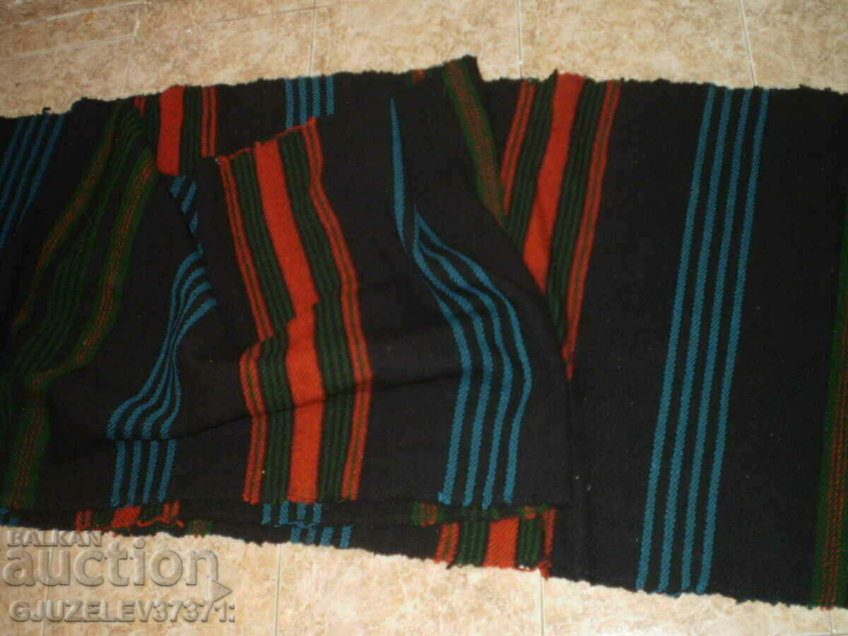 Delivery of Old handwoven wool rug red, green stripes Delivery of Old handwoven wool rug red, green stripes