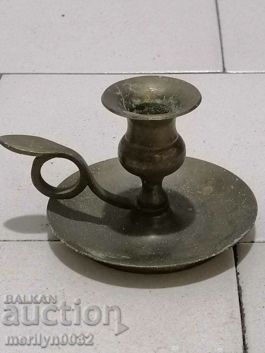 Old bronze candlestick, decor, candelabra, lamp, candle, lantern