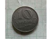 10 centimes 1922. Latvia