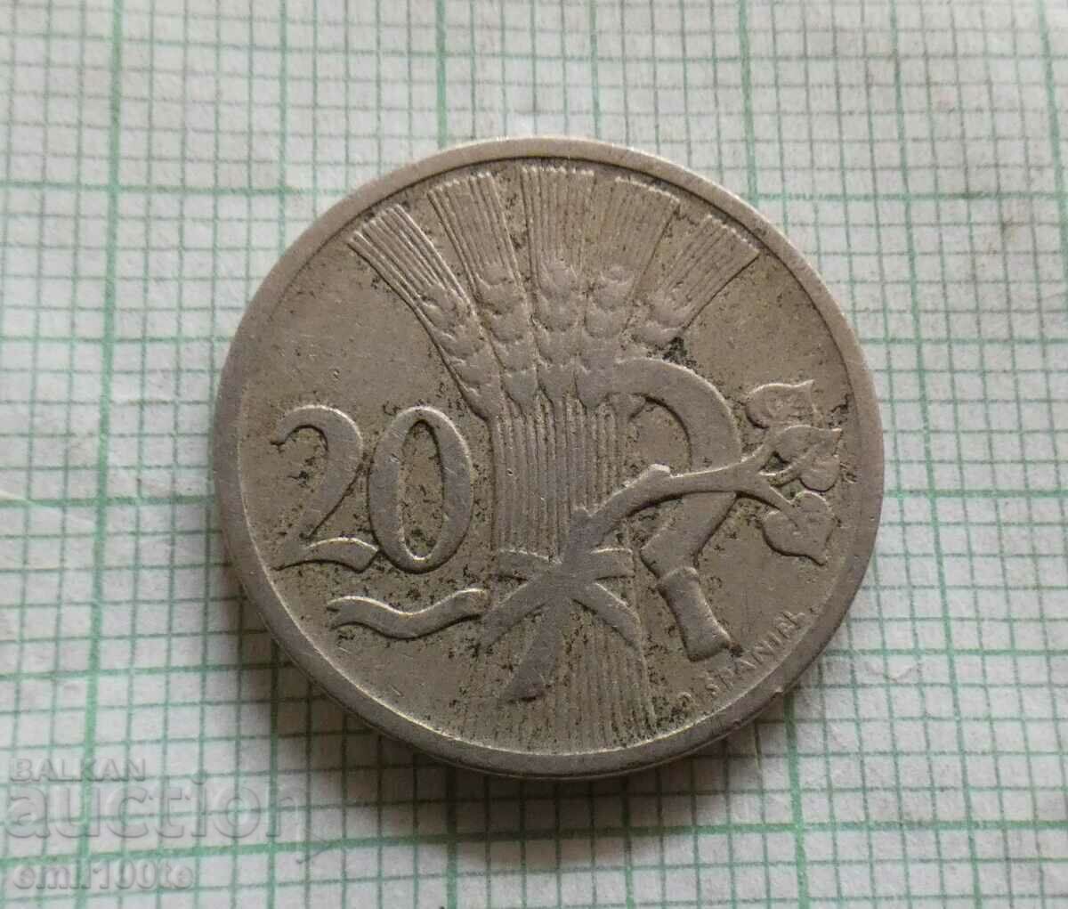 20 Halers 1921 Czechoslovakia