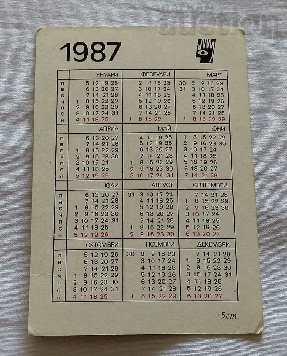 PLANE PZL R-11S 1931. CALENDAR 1987 with price 0.70 BGN | € 0.36 PLANE PZL R-11S 1931. CALENDAR 1987 with price 0.70 BGN | € 0.36