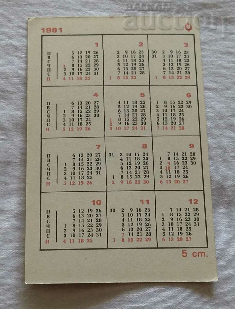 CAR RENAULT 5 CALENDAR 1981 with price 2.00 BGN | € 1.02 CAR RENAULT 5 CALENDAR 1981 with price 2.00 BGN | € 1.02