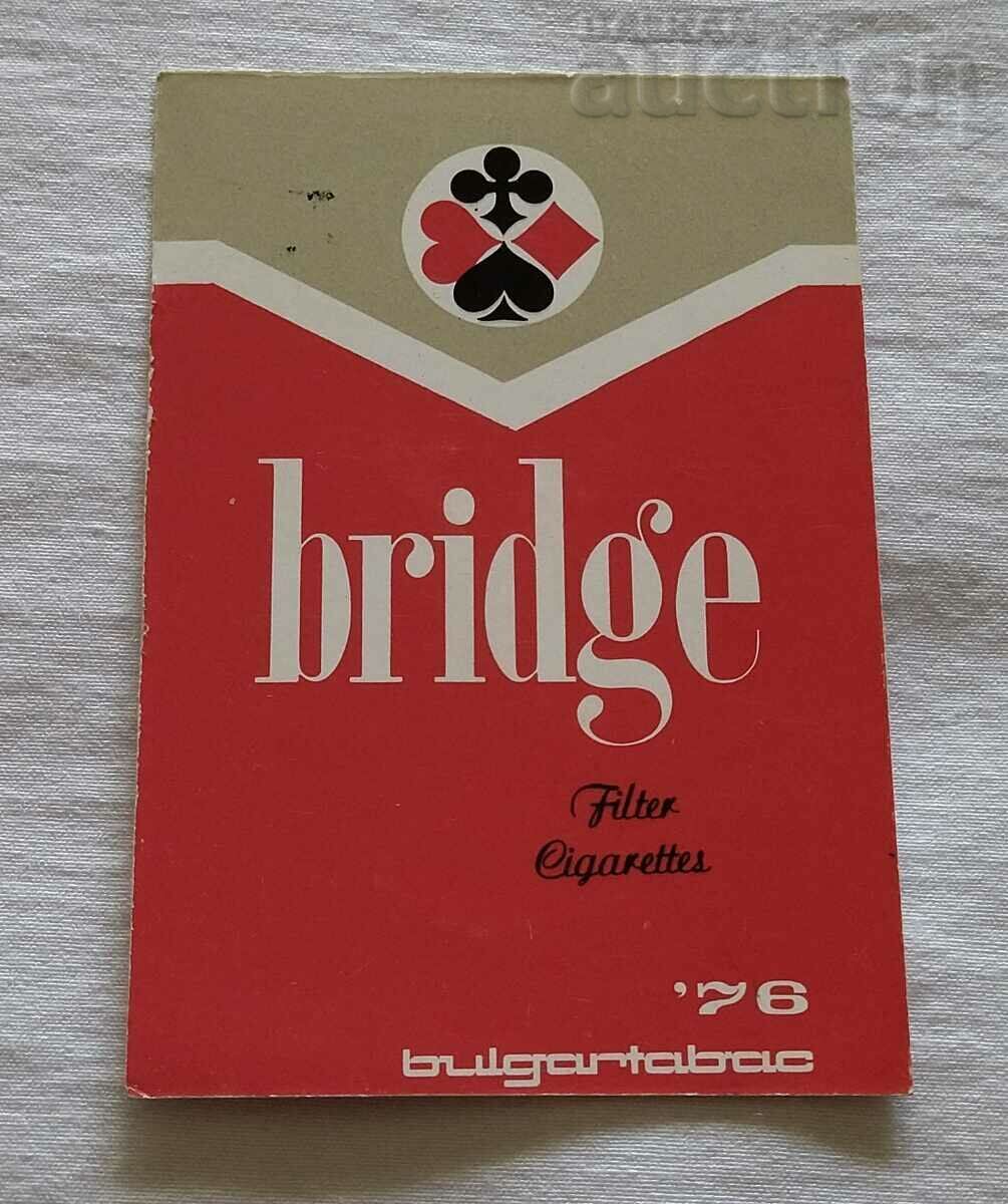 BRIDGE CIGARETTES BULGARTABAK CALENDAR 1976