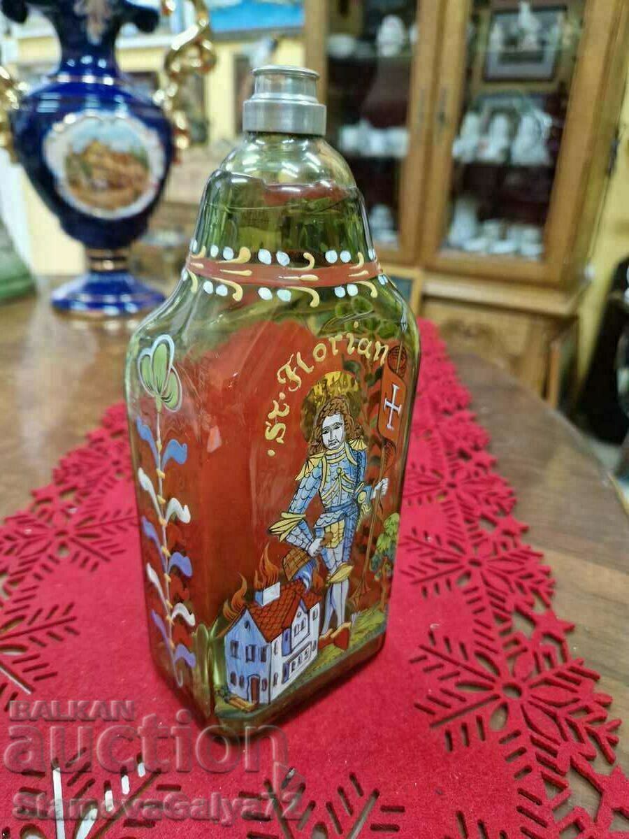 Auction Unique antique German hand painted bottle Auction Unique antique German hand painted bottle