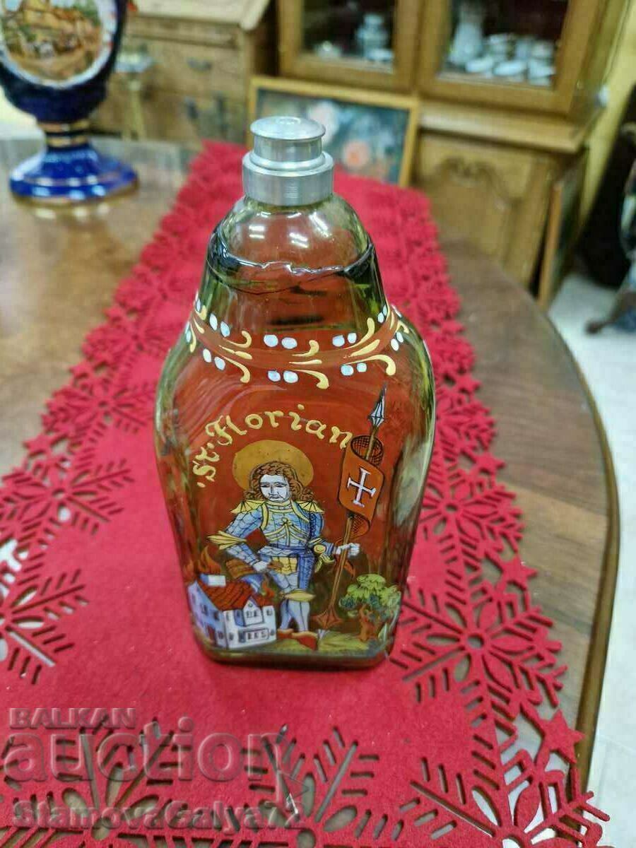 Unique antique German hand painted bottle - 6 Unique antique German hand painted bottle - 6