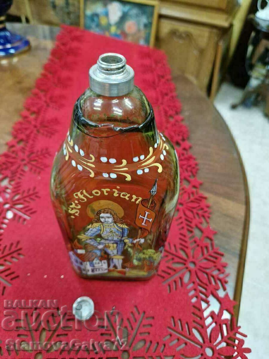 Unique antique German hand painted bottle - 7 Unique antique German hand painted bottle - 7