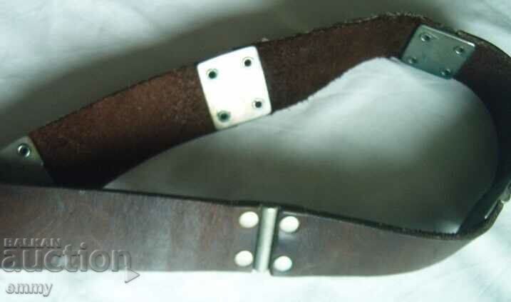 Auction Genuine leather belt with metal plates Auction Genuine leather belt with metal plates
