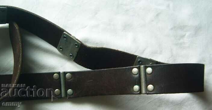 Genuine leather belt with metal plates - 5 Genuine leather belt with metal plates - 5