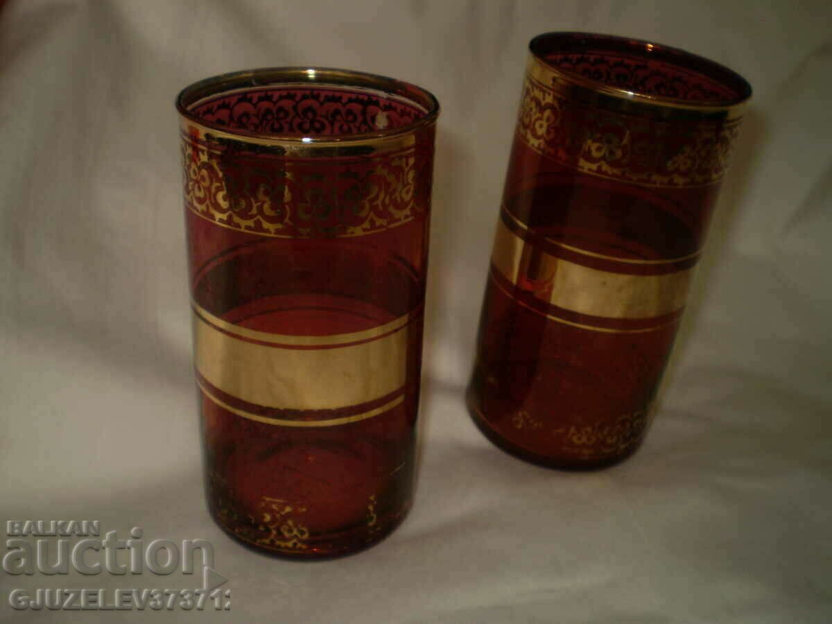 Delivery of Retro Two glass cups gold decoration Delivery of Retro Two glass cups gold decoration