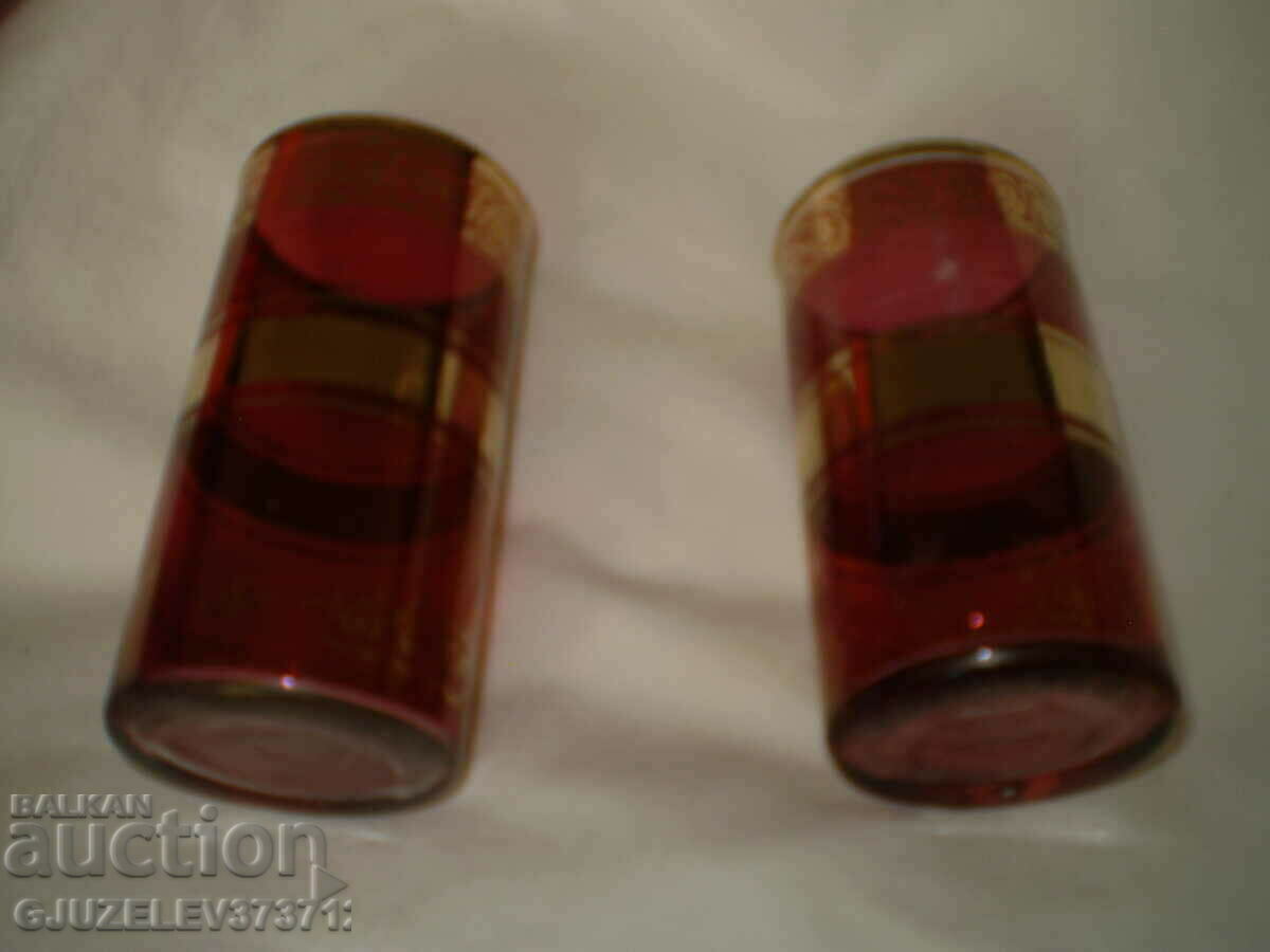 Retro Two glass cups gold decoration - 5 Retro Two glass cups gold decoration - 5