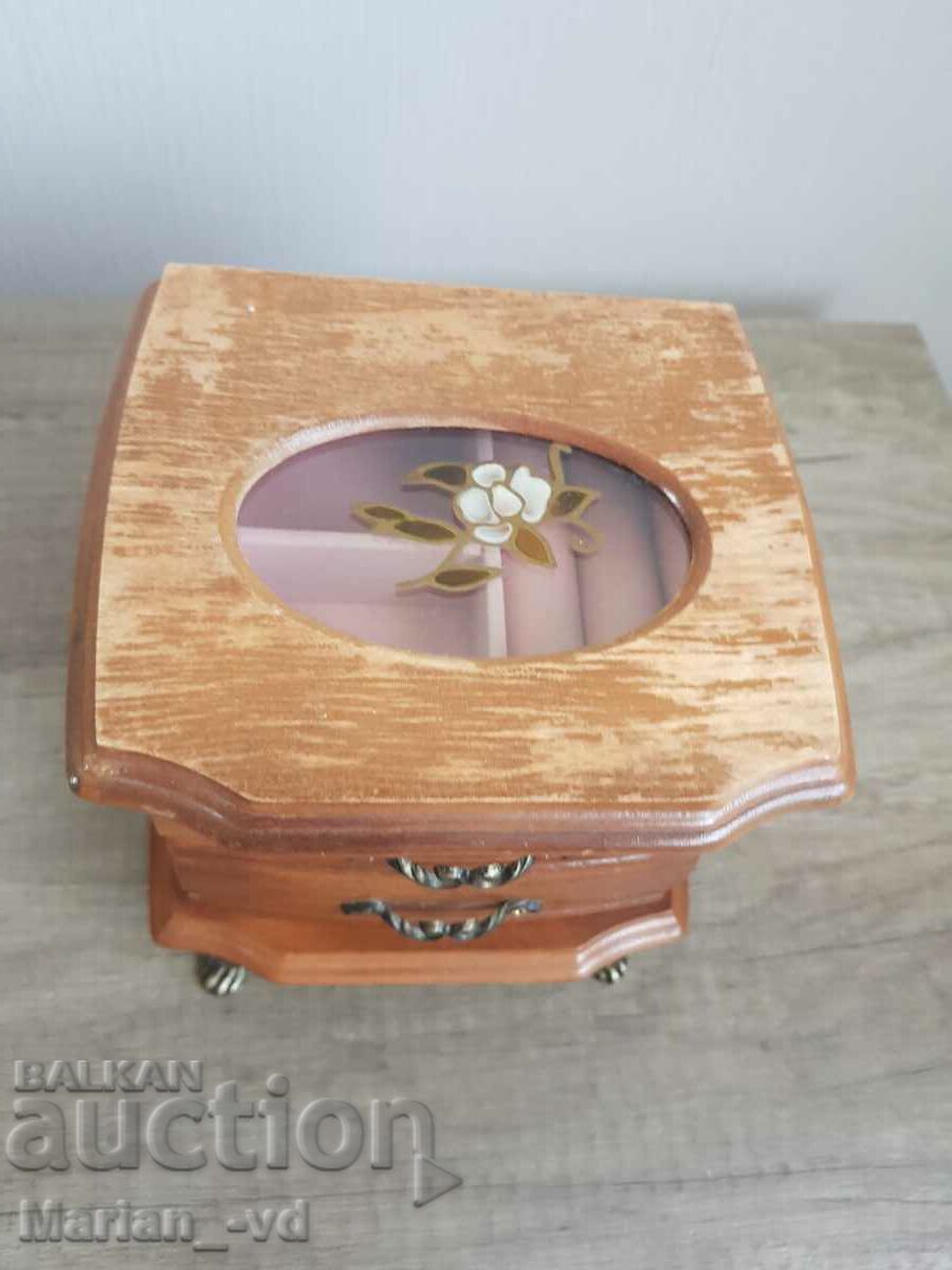Vintage wooden box, jewelry cabinet - 5
