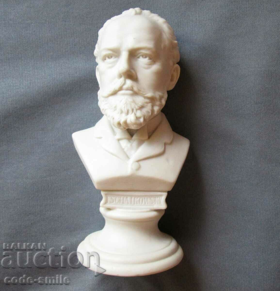 Old statuette figure bust Tchaikovsky porcelain Germany