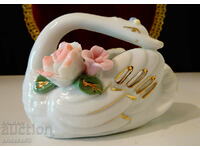 Porcelain figurine Swan, jeweler.