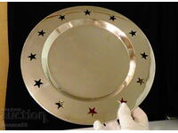 Silver-plated tray, plate, 30 cm., stars.