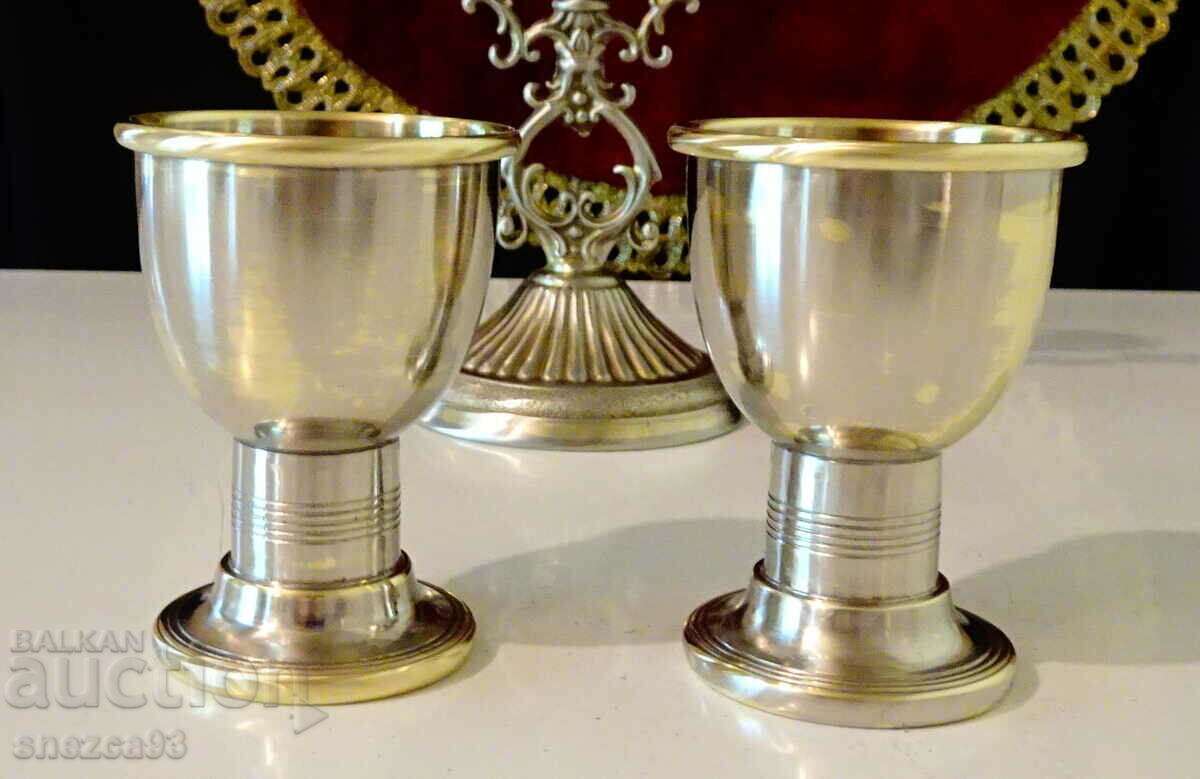 Silver Plated Cups, WMF Running Ostrich 1850 Silver Plated Cups, WMF Running Ostrich 1850