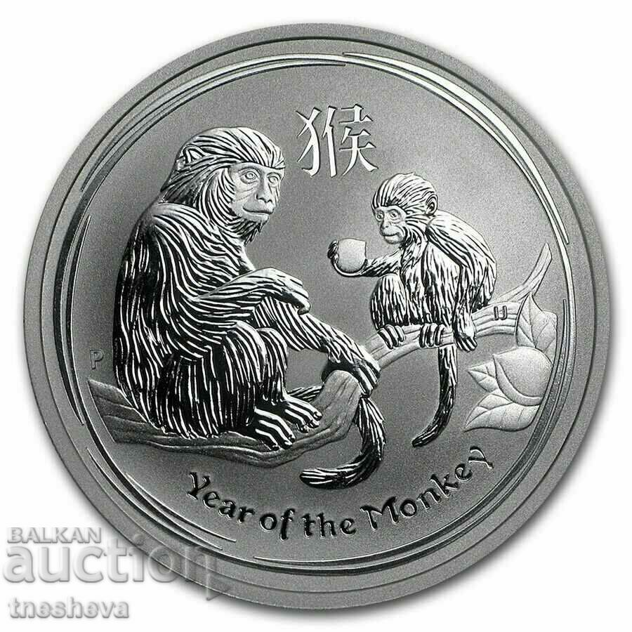 1/2 oz. Argint lunar „Anul maimuței” 2016
