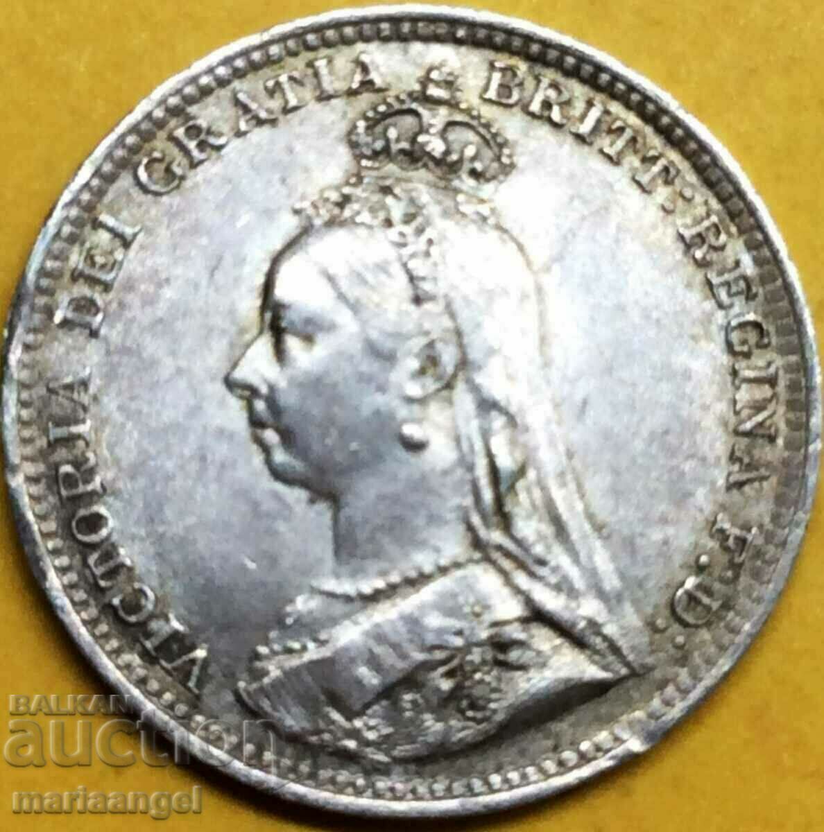 Μεγάλη Βρετανία 3 πένες 1891 Victoria Silver