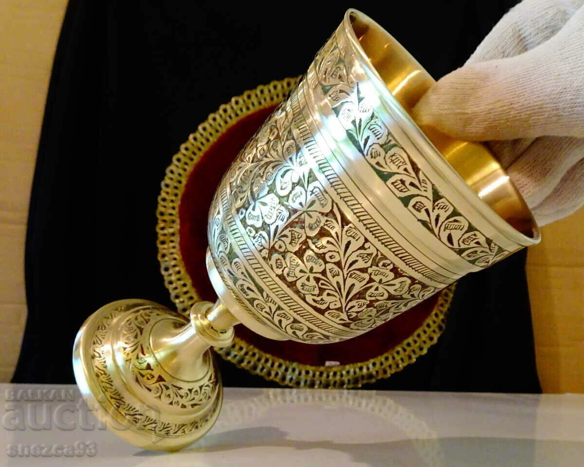 Royal bronze wine goblet, cloisonné enamel - 5 Royal bronze wine goblet, cloisonné enamel - 5