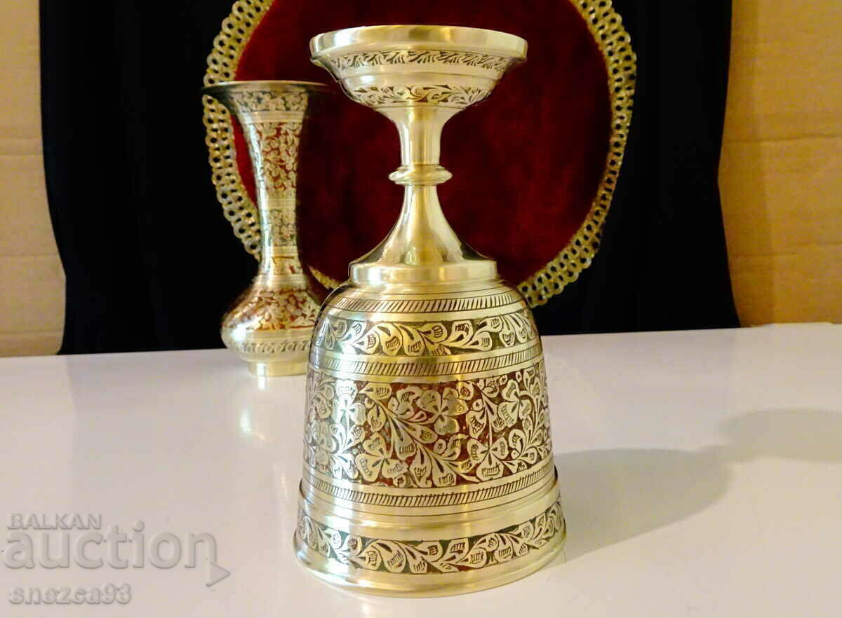 Royal bronze wine goblet, cloisonné enamel - 6 Royal bronze wine goblet, cloisonné enamel - 6