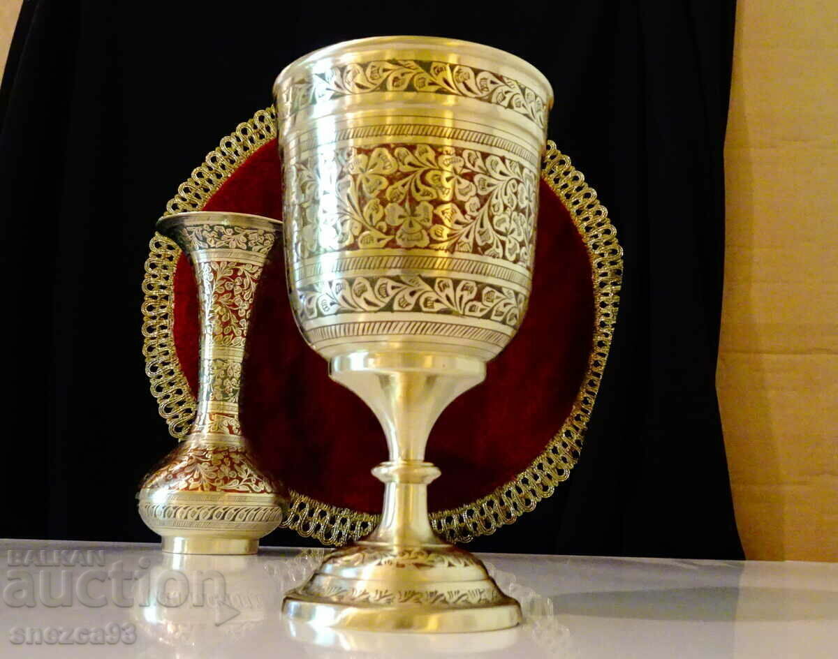 Royal bronze wine goblet, cloisonné enamel - 7 Royal bronze wine goblet, cloisonné enamel - 7