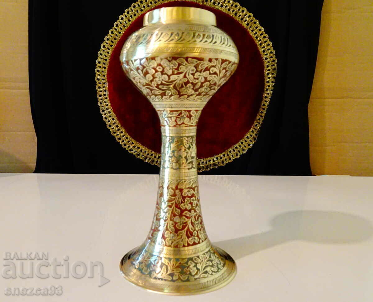 Bronze decanter, vase, cellular enamel, marked. with price 49.00 BGN | € 25.05 Bronze decanter, vase, cellular enamel, marked. with price 49.00 BGN | € 25.05