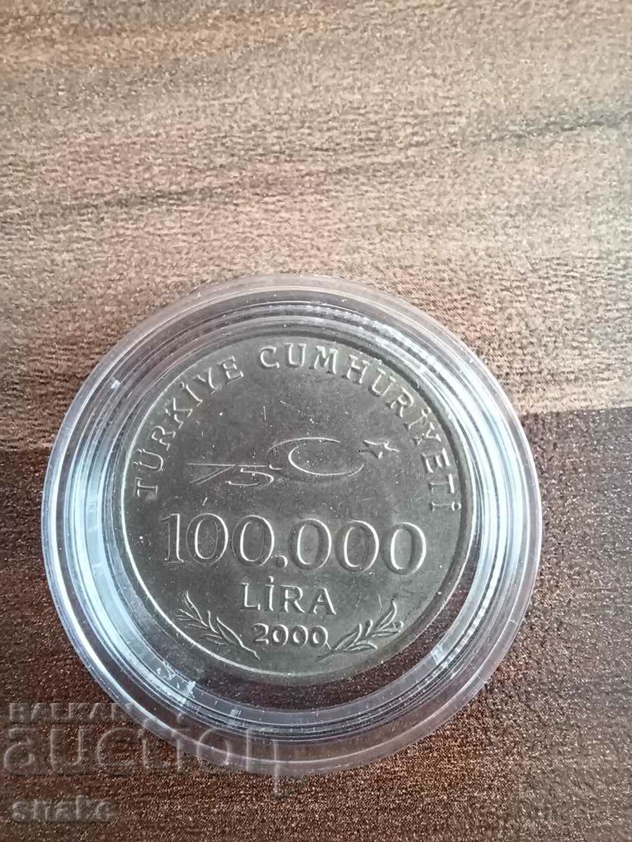 Турция 100 000 лири 2000г.