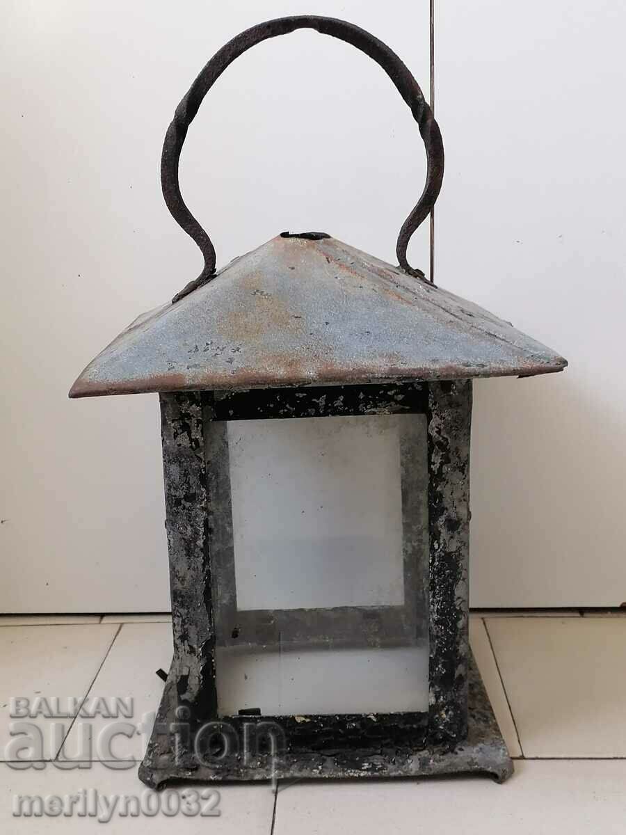 Old hand-held lantern, lamp, candela, candlestick, chandelier