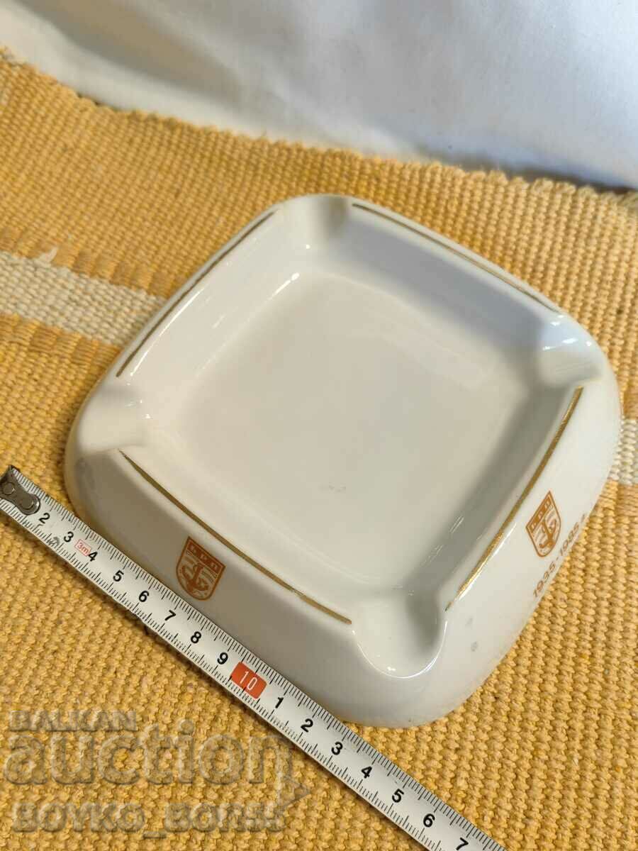 Auction Original Bulgarian Social Jubilee Porcelain Ashtray 50 years BRP Auction Original Bulgarian Social Jubilee Porcelain Ashtray 50 years BRP